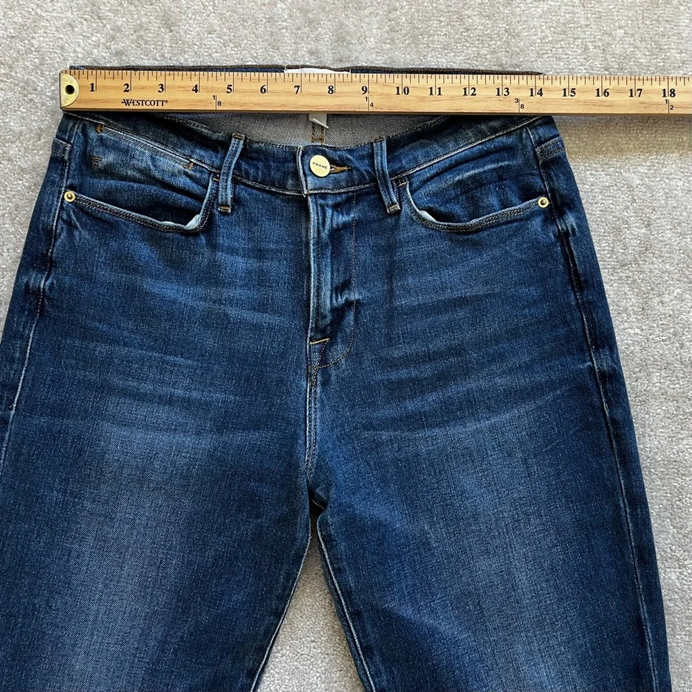 FRAME Le High Straight Asymmetrical Hem Jeans Size 28 Modern Contemporary - Picture 7 of 10